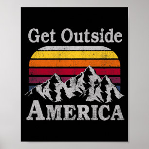 Poster Sortez de l'Amérique Escalade Montagne Hikin tenda