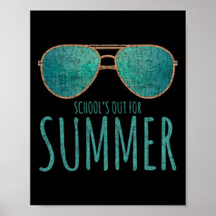 Poster Sortez De L'été Scolaire Dernier Jour Heureux De L