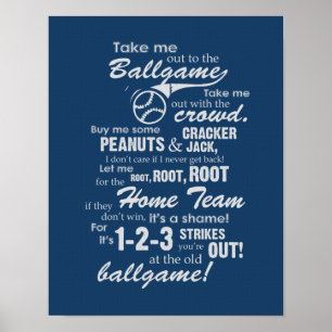 Poster Sortez-Moi Au Ballgame - Blue