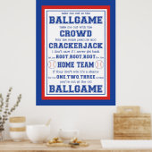 Poster Sortez-moi au ballon, baseball (Cuisine)