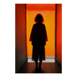 Poster Sortie en orange - Gras Silhouette