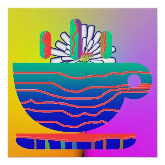 Poster Soucoupe arc-en-ciel (Devant)