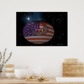 Poster Soucoupe reflétant le drapeau américain version 2 (Cuisine)