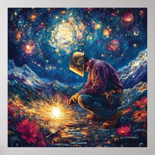 Poster Soudage Floral-Abstrait Soudage Art (Devant)