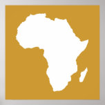 Poster Soudan Afrique Brown audacieuse<br><div class="desc">Plan de l'Afrique en blanc avec des couleurs contrastées dans la palette "Safari" d'Emporio Moffa inspirée par l'audacieuse aventure et la nature sauvage du continent.</div>