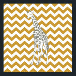 Poster Soudan Brown Safari Chevron avec Pop Art Giraffe<br><div class="desc">Mod Chevron motif dans la palette de couleurs Safari Moods d'Emporio Moffa,  avec la girafe pop art sur un côté.</div>