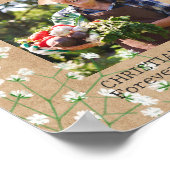 Poster Souffle de Bébé Bohème Rustique Mariage en Mémoire (Coin)