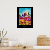POSTER SOUFFRANCES, POPIES ET ROOSTER NOIR (Cuisine)