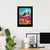 POSTER SOUFFRANCES, POPIES ET ROOSTER NOIR (Bureau à domicile)