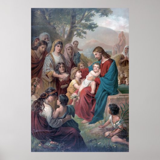 Poster Souffrir de petits enfants à venir vers moi (1892) (Devant)