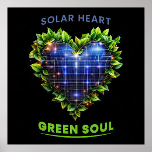 Poster Soul solaire Coeur Vert - Solarpunk Art Imprimer