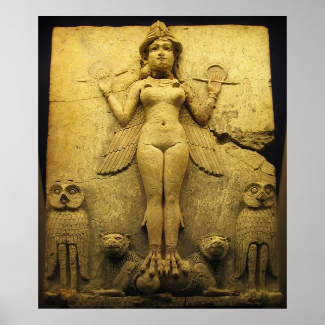 Poster Soulagement de la statue de la déesse Ishtar (Devant)
