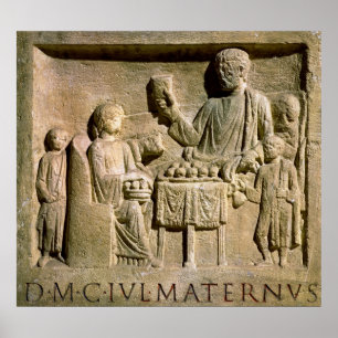 Poster Soulagement dépeignant un repas de famille