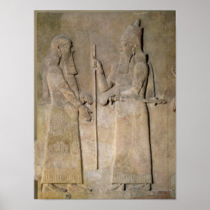 Poster Soulagement représentant Sargon II et un vizir