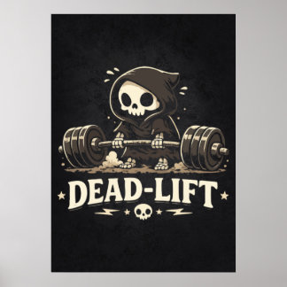 Poster Soulever de terre, Grim Reaper de dessin animé mig