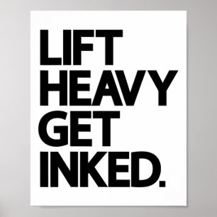 Poster Soulever Lourd Amateur de Tatouage Fitness Workout