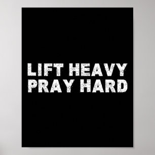 Poster Soulever Lourd Priez Fort Fitness Bodybuilding Jés
