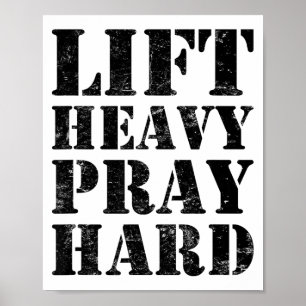 Poster Soulever Lourd Priez Fort Gym Citation Chrétienne