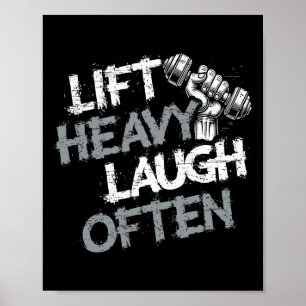 Poster Soulever lourd rire souvent haltérophile culturism