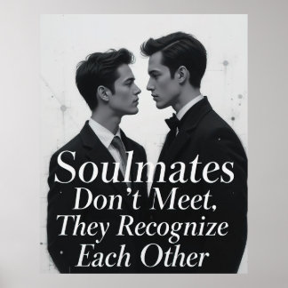Poster Soulmates Gay Couple Love Citation Art