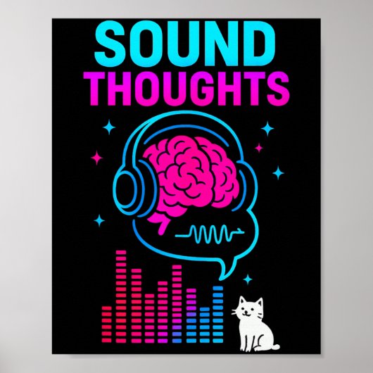 Poster Sound Thoughts Stoic Philosophy Minimalist Slogan (Devant)