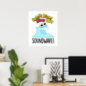 Poster Sound Wave Funny Ocean Pun (Bureau à domicile)