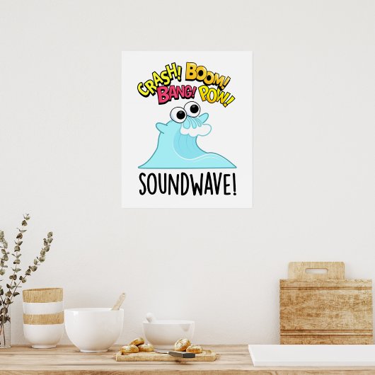Poster Sound Wave Funny Ocean Pun (Cuisine)