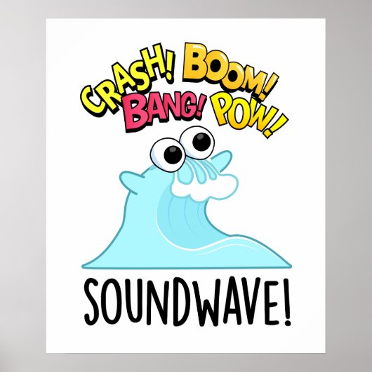 Poster Sound Wave Funny Ocean Pun (Devant)
