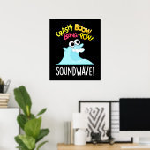 Poster Sound Wave Funny Ocean Pun Dark BG (Bureau à domicile)