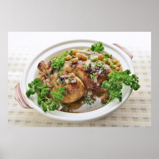 Poster Soupe de poulet servie avec élégance (Devant)