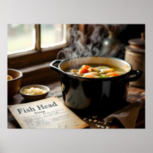 Poster soupe de tête de poisson jamaïcaine