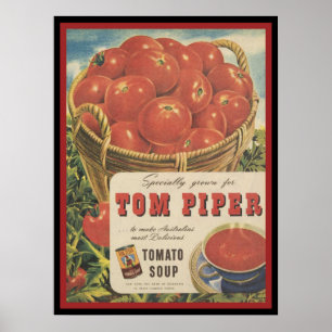 Poster Soupe de tomate Tom Piper vintage