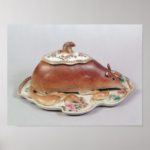 Poster Soupière rose et couverture de sauce à Famille