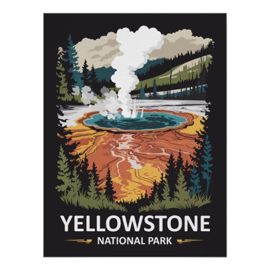 Poster Source chaude du parc national de Yellowstone (Devant)
