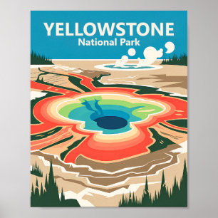 Poster Source chaude Grand Prismatic de Yellowstone Voyag