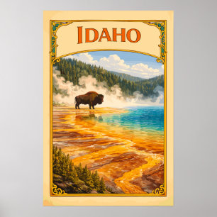 Poster Source thermale grand prismatique de l'Idaho Vinta