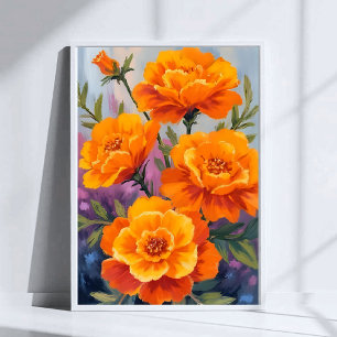 Poster Sourcils Orange   Fleur d'Octobre Aquarelle