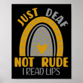 Poster Sourd Pas Rude Arc-en-ciel Sourde Sensibilisation  (Devant)