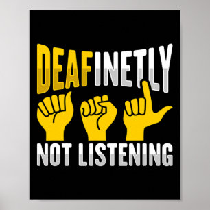 Poster Sourds sourds et sourds à la main de l'ASL Sensibi