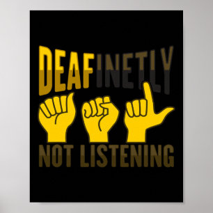 Poster Sourds sourds et sourds à la main de l'ASL Sensibi