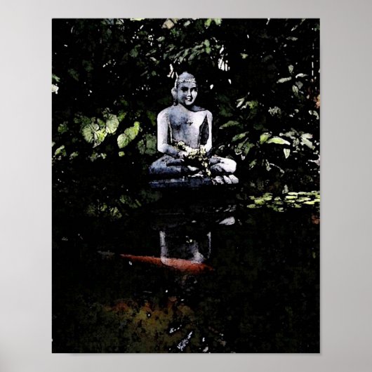 Poster souriant Bouddha et Koi (Devant)