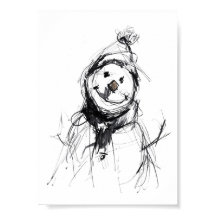 Souriant joyeux bonhomme de neige