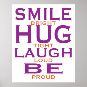 Poster Souriez Lumineux, Serrez-Vous Serré, Riez Fort, So