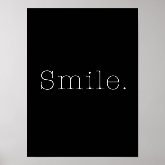 Poster Souriez. Modèle de devis de sourire noir et blanc (Devant)