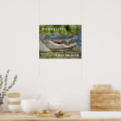 Poster Sourire Alligator Penser de vous me fait sourire (Cuisine)