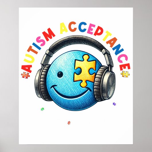 Poster sourire d'acceptation de l'autisme  (Devant)