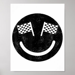Poster Sourire de course pour les fêtes de voitures de co