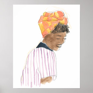 Poster Sourire fort et beau de femme