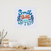 Poster Sourire large, rire souvent : Message chaleureux (Cuisine)
