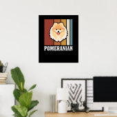 Poster Sourire Poméranien Rétro (Bureau à domicile)
